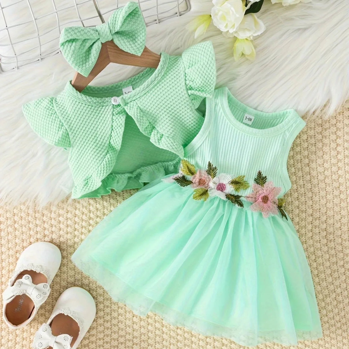 Vestido Flores com Colete