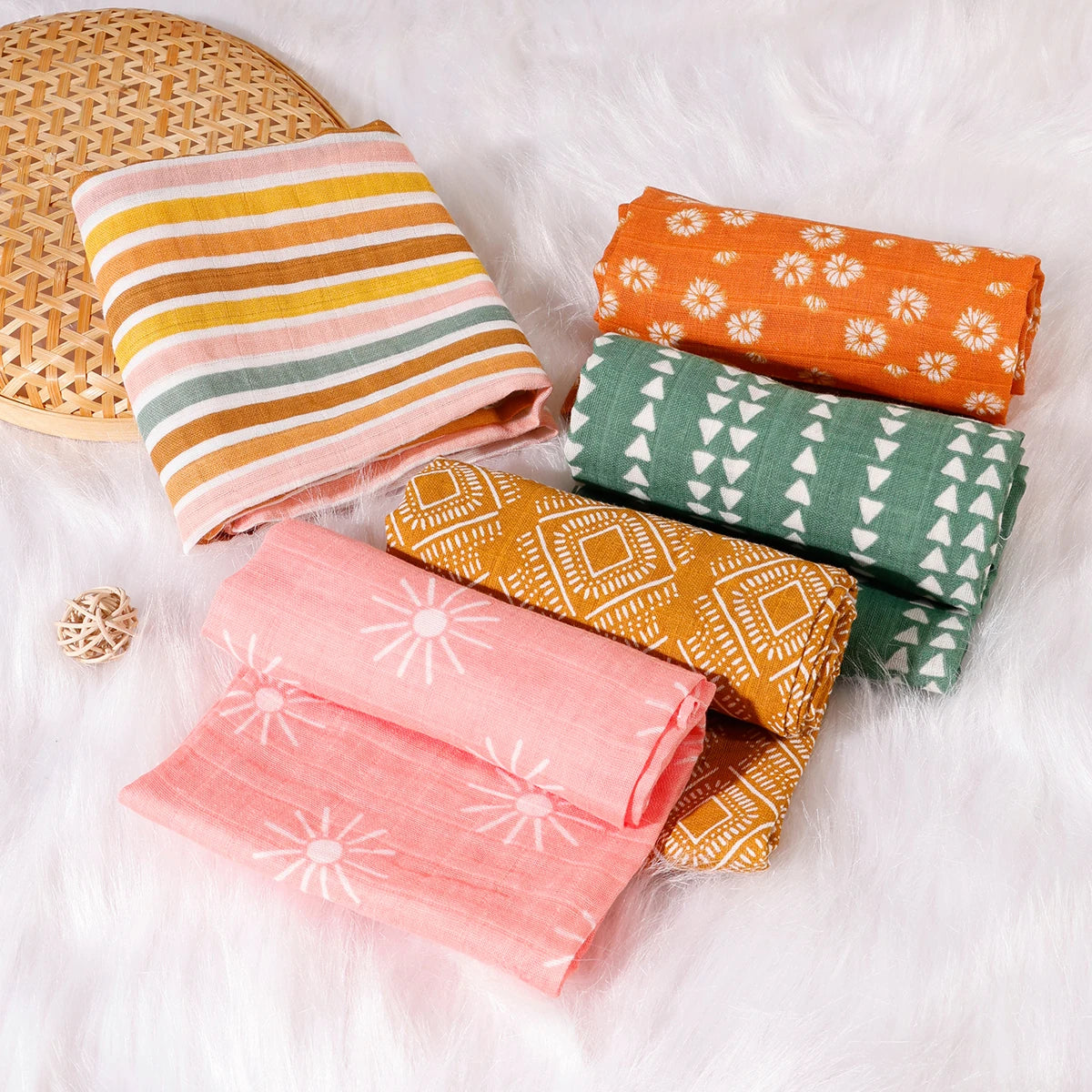 Kit de fraldas estampadas -5 peças