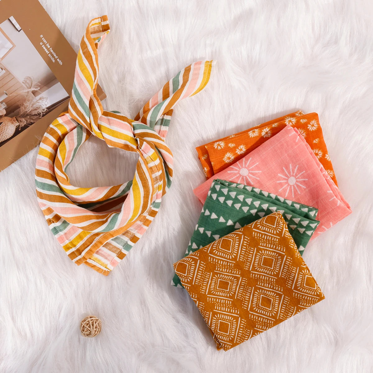 Kit de fraldas estampadas -5 peças