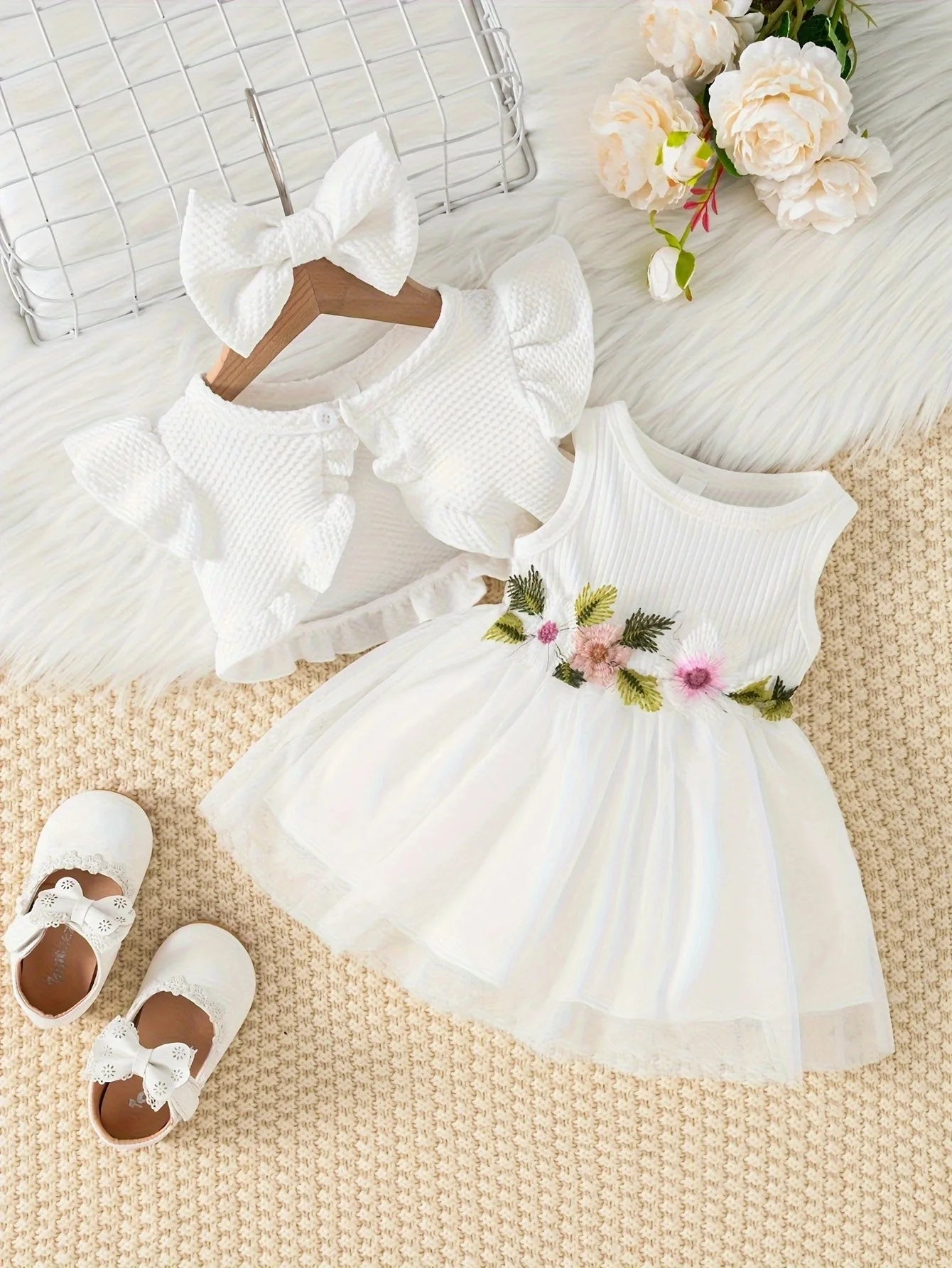 Vestido Flores com Colete