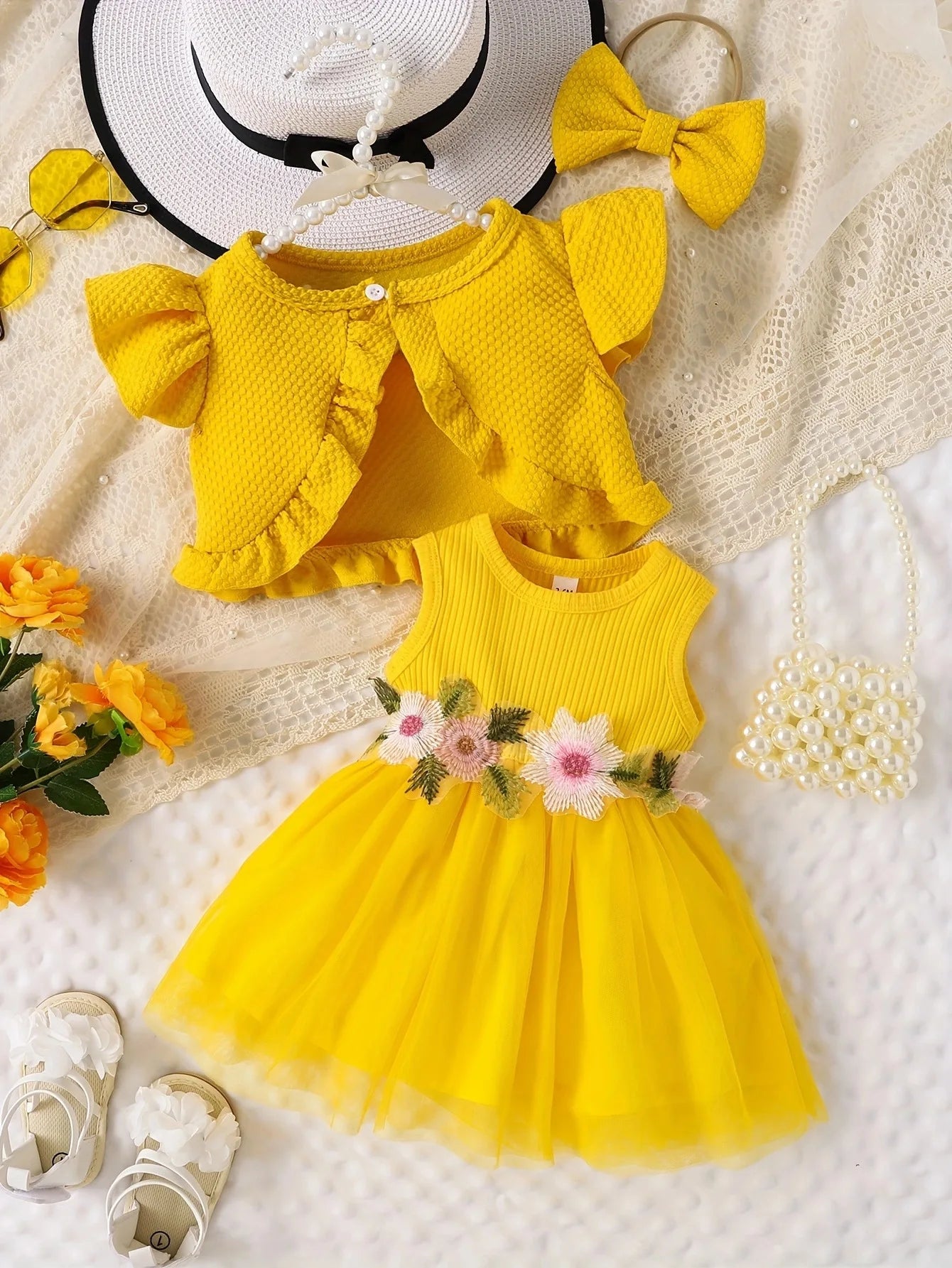 Vestido Flores com Colete
