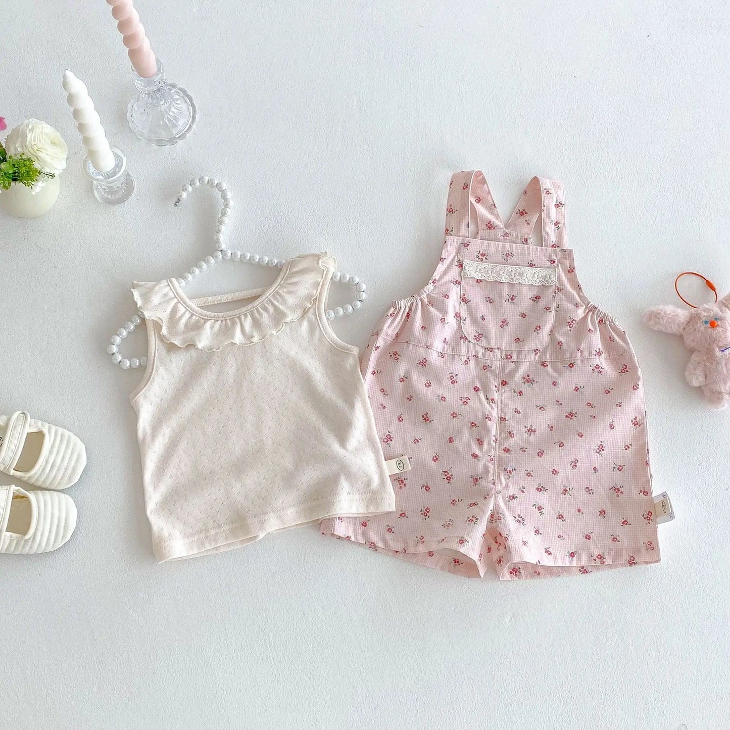 Conjunto Jardineira Floral