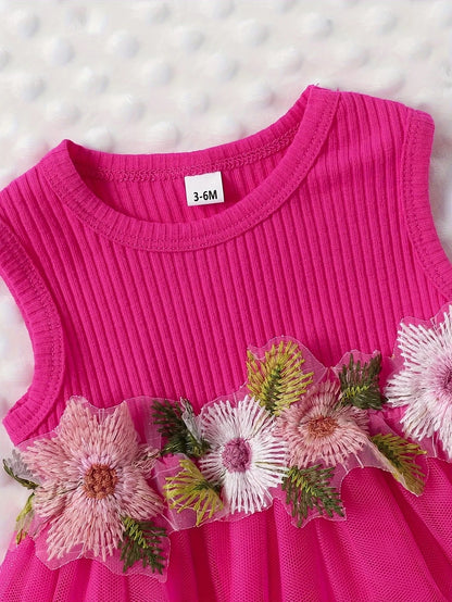 Vestido Flores com Colete