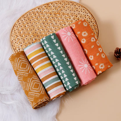 Kit de fraldas estampadas -5 peças