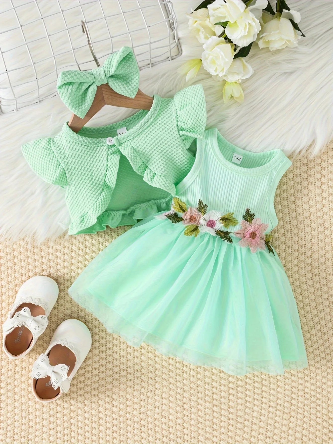 Vestido Flores com Colete