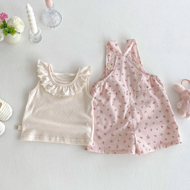 Conjunto Jardineira Floral
