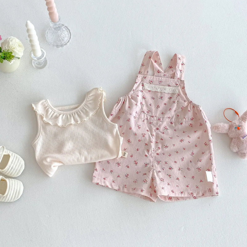 Conjunto Jardineira Floral