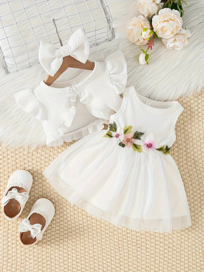 Vestido Flores com Colete