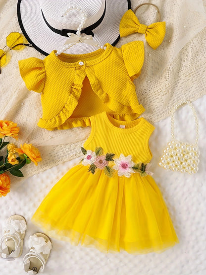 Vestido Flores com Colete
