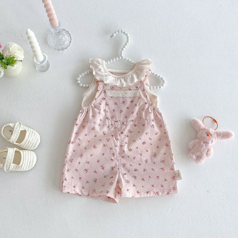 Conjunto Jardineira Floral