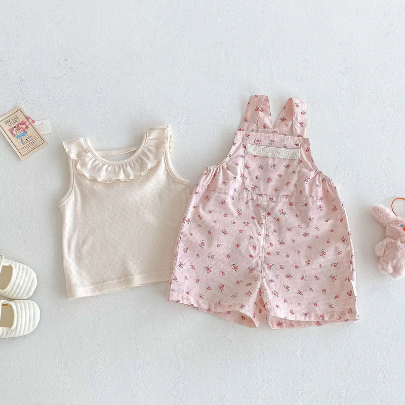 Conjunto Jardineira Floral