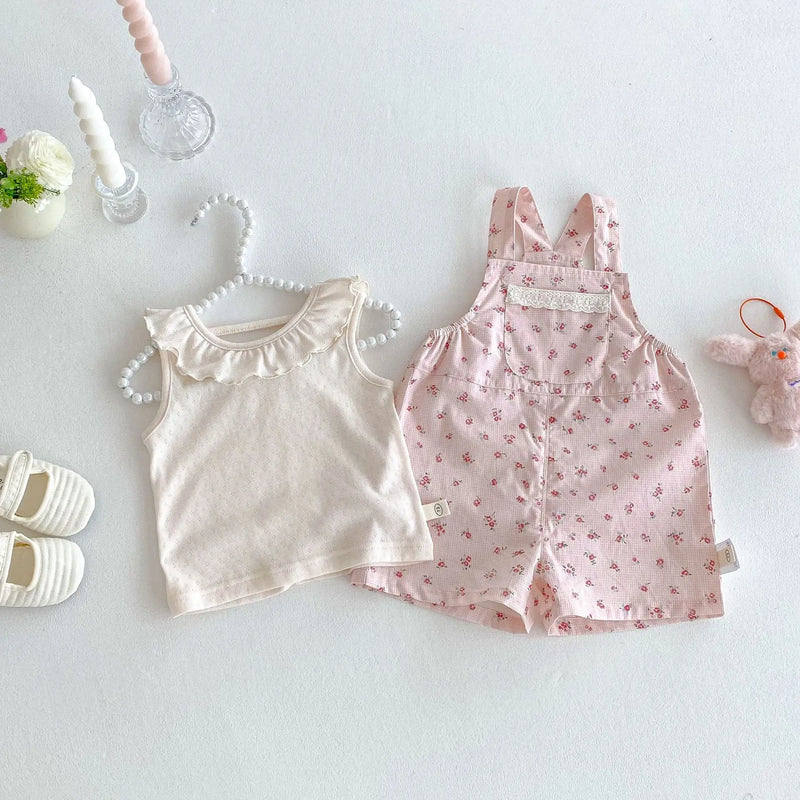 Conjunto Jardineira Floral